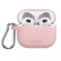 Usams Etui ochronne na słuchawki USAMS do Apple AirPods 3 silicon różowy/pink BH741AP03 (US-BH741)