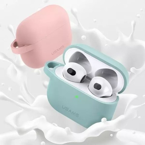 Usams Etui ochronne na słuchawki USAMS do Apple AirPods 3 silicon różowy/pink BH741AP03 (US-BH741) Usams Etui ochronne na słuchawki USAMS do Apple AirPods 3 silicon różowy/pink BH741AP03 (US-BH741)