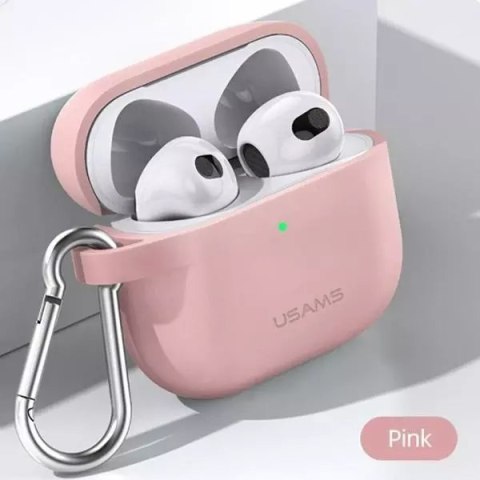 Usams Etui ochronne na słuchawki USAMS do Apple AirPods 3 silicon różowy/pink BH741AP03 (US-BH741) Usams Etui ochronne na słuchawki USAMS do Apple AirPods 3 silicon różowy/pink BH741AP03 (US-BH741)