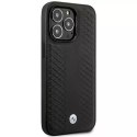 BMW Etui na telefon BMW BMHMP14X22RFGK do Apple iPhone 14 Pro Max 6,7" czarny/black Leather Diamond Pattern MagSafe