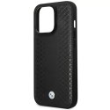BMW Etui na telefon BMW BMHMP14X22RFGK do Apple iPhone 14 Pro Max 6,7" czarny/black Leather Diamond Pattern MagSafe