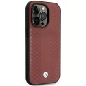 BMW Etui na telefon BMW BMHMP14X22RFGR do Apple iPhone 14 Pro Max 6,7" burgundowy/burgundy Leather Diamond Pattern MagSafe