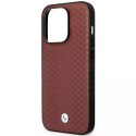 BMW Etui na telefon BMW BMHMP14X22RFGR do Apple iPhone 14 Pro Max 6,7" burgundowy/burgundy Leather Diamond Pattern MagSafe