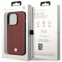 BMW Etui na telefon BMW BMHMP14X22RFGR do Apple iPhone 14 Pro Max 6,7" burgundowy/burgundy Leather Diamond Pattern MagSafe