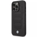 BMW Etui na telefon BMW BMHMP14X22RPSK do Apple iPhone 14 Pro Max 6,7" czarny/black Leather Seats Pattern MagSafe
