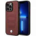 BMW Etui na telefon BMW BMHMP14X22RPSR do Apple iPhone 14 Pro Max 6,7" burgundowy/burgundy Leather Seats Pattern MagSafe