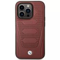BMW Etui na telefon BMW BMHMP14X22RPSR do Apple iPhone 14 Pro Max 6,7" burgundowy/burgundy Leather Seats Pattern MagSafe