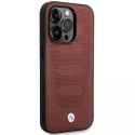 BMW Etui na telefon BMW BMHMP14X22RPSR do Apple iPhone 14 Pro Max 6,7" burgundowy/burgundy Leather Seats Pattern MagSafe