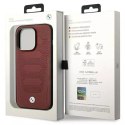 BMW Etui na telefon BMW BMHMP14X22RPSR do Apple iPhone 14 Pro Max 6,7" burgundowy/burgundy Leather Seats Pattern MagSafe