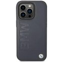 BMW Etui na telefon BMW BMHMP14XSLLNA do Apple iPhone 14 Pro Max 6,7" granatowy/navy hardcase Leather Hot Stamp MagSafe