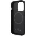 BMW Etui na telefon BMW BMHMP14XSLLNA do Apple iPhone 14 Pro Max 6,7" granatowy/navy hardcase Leather Hot Stamp MagSafe