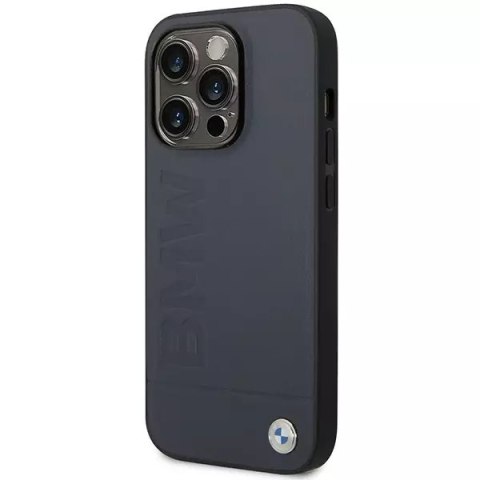 BMW Etui na telefon BMW BMHMP14LSLLNA do Apple iPhone 14 Pro 6,1" granatowy/navy hardcase Leather Hot Stamp MagSafe BMW Etui na telefon BMW BMHMP14LSLLNA do Apple iPhone 14 Pro 6,1" granatowy/navy hardcase Leather Hot Stamp MagSafe