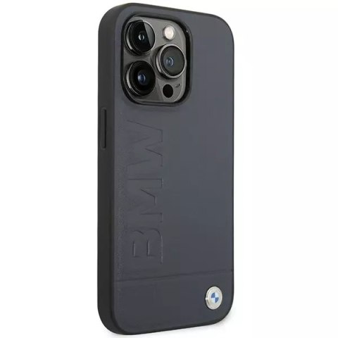 BMW Etui na telefon BMW BMHMP14LSLLNA do Apple iPhone 14 Pro 6,1" granatowy/navy hardcase Leather Hot Stamp MagSafe BMW Etui na telefon BMW BMHMP14LSLLNA do Apple iPhone 14 Pro 6,1" granatowy/navy hardcase Leather Hot Stamp MagSafe