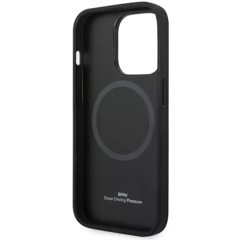 BMW Etui na telefon BMW BMHMP14LSLLNA do Apple iPhone 14 Pro 6,1" granatowy/navy hardcase Leather Hot Stamp MagSafe BMW Etui na telefon BMW BMHMP14LSLLNA do Apple iPhone 14 Pro 6,1" granatowy/navy hardcase Leather Hot Stamp MagSafe