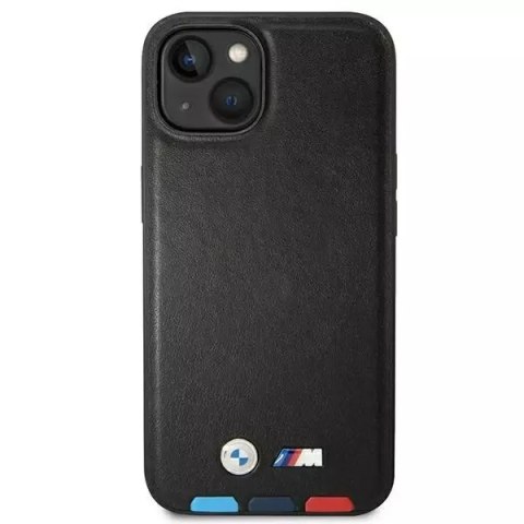 BMW Etui na telefon BMW BMHMP14S22PTDK do Apple iPhone 14 6,1" czarny/black Leather Stamp Tricolor Magsafe BMW Etui na telefon BMW BMHMP14S22PTDK do Apple iPhone 14 6,1" czarny/black Leather Stamp Tricolor Magsafe