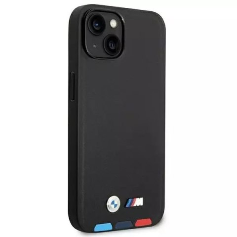 BMW Etui na telefon BMW BMHMP14S22PTDK do Apple iPhone 14 6,1" czarny/black Leather Stamp Tricolor Magsafe BMW Etui na telefon BMW BMHMP14S22PTDK do Apple iPhone 14 6,1" czarny/black Leather Stamp Tricolor Magsafe