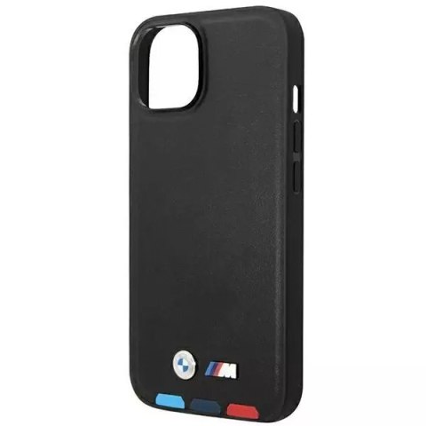 BMW Etui na telefon BMW BMHMP14S22PTDK do Apple iPhone 14 6,1" czarny/black Leather Stamp Tricolor Magsafe BMW Etui na telefon BMW BMHMP14S22PTDK do Apple iPhone 14 6,1" czarny/black Leather Stamp Tricolor Magsafe