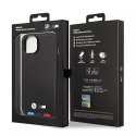 BMW Etui na telefon BMW BMHMP14S22PTDK do Apple iPhone 14 6,1" czarny/black Leather Stamp Tricolor Magsafe