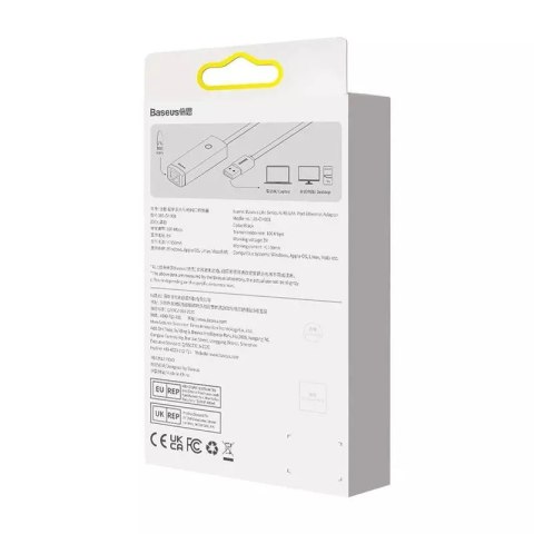 Baseus Adapter sieciowy Baseus Lite Series USB do RJ45, 100Mbps (czarny) Baseus Adapter sieciowy Baseus Lite Series USB do RJ45, 100Mbps (czarny)