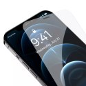 Baseus Baseus 2x szkło hartowane do iPhone 12 Pro / iPhone 12 z osłoną na głośnik + pozycjoner (SGBL060702) (case friendly)
