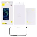 Baseus Baseus 2x szkło hartowane do iPhone 12 Pro / iPhone 12 z osłoną na głośnik + pozycjoner (SGBL060702) (case friendly)