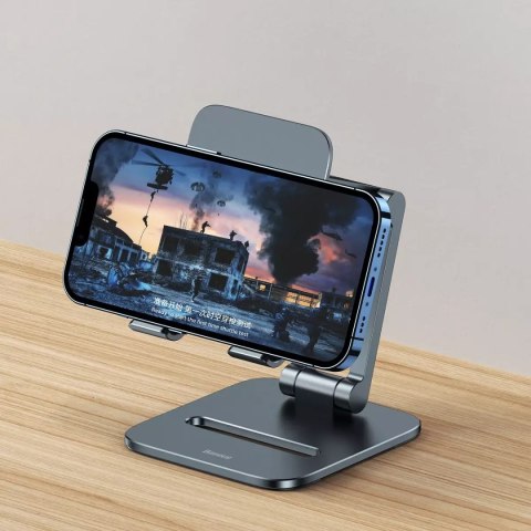 Baseus Baseus Desktop Biaxial Foldable podstawka/stojak metalowy do smartfona szary (LUSZ000013) Baseus Baseus Desktop Biaxial Foldable podstawka/stojak metalowy do smartfona szary (LUSZ000013)