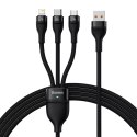 Baseus Baseus Flash Series Ⅱ kabel 3w1 do szybkiego ładowania USB-A do USB-C / Micro-USB / Lightning 66W 480Mb/s 1.2m czarny