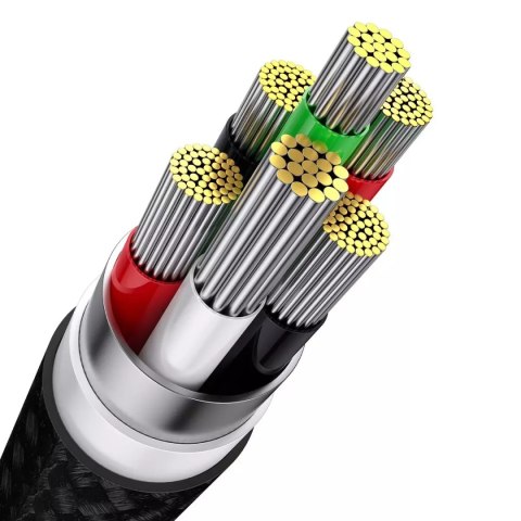 Baseus Baseus Flash Series Ⅱ kabel 3w1 do szybkiego ładowania USB-A do USB-C / Micro-USB / Lightning 66W 480Mb/s 1.2m czarny Baseus Baseus Flash Series Ⅱ kabel 3w1 do szybkiego ładowania USB-A do USB-C / Micro-USB / Lightning 66W 480Mb/s 1.2m czarny