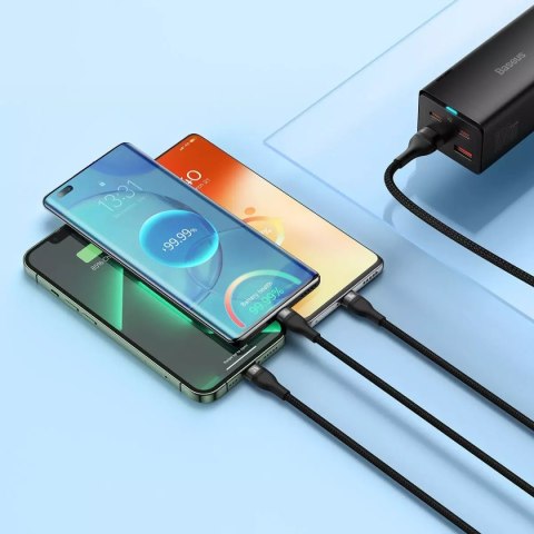 Baseus Baseus Flash Series Ⅱ kabel 3w1 do szybkiego ładowania USB-A do USB-C / Micro-USB / Lightning 66W 480Mb/s 1.2m czarny Baseus Baseus Flash Series Ⅱ kabel 3w1 do szybkiego ładowania USB-A do USB-C / Micro-USB / Lightning 66W 480Mb/s 1.2m czarny