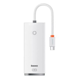 Baseus Baseus Lite Series przejściówka HUB USB Typ C - 4x USB 3.0 25cm biały (WKQX030302)