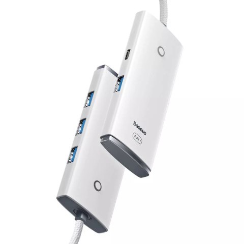 Baseus Baseus Lite Series przejściówka HUB USB Typ C - 4x USB 3.0 25cm biały (WKQX030302) Baseus Baseus Lite Series przejściówka HUB USB Typ C - 4x USB 3.0 25cm biały (WKQX030302)