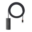 Baseus Hub 4w1 Baseus Lite Series USB-C do 4x USB 3.0 + USB-C, 2m (czarny)
