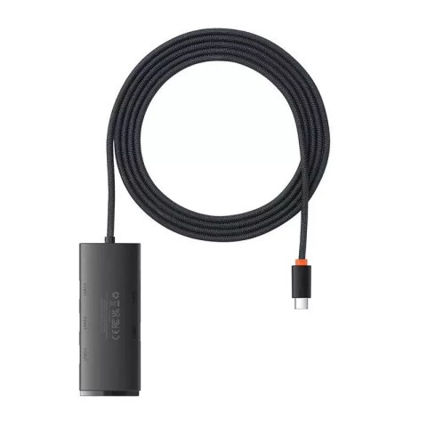 Baseus Hub 4w1 Baseus Lite Series USB-C do 4x USB 3.0 + USB-C, 2m (czarny) Baseus Hub 4w1 Baseus Lite Series USB-C do 4x USB 3.0 + USB-C, 2m (czarny)