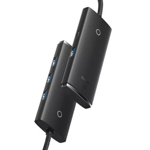 Baseus Hub 4w1 Baseus Lite Series USB-C do 4x USB 3.0 + USB-C, 2m (czarny) Baseus Hub 4w1 Baseus Lite Series USB-C do 4x USB 3.0 + USB-C, 2m (czarny)