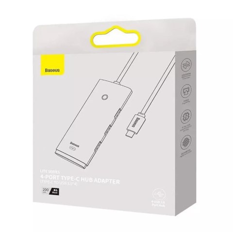 Baseus Hub 4w1 Baseus Lite Series USB-C do 4x USB 3.0 + USB-C, 2m (czarny) Baseus Hub 4w1 Baseus Lite Series USB-C do 4x USB 3.0 + USB-C, 2m (czarny)