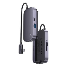 Baseus Hub 6in1 Baseus PadJoy Series USB-C do USB 3.0 + HDMI + USB-C PD + jack 3.5mm + SD/TF (szary)