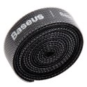 Baseus Taśma rzepowa Baseus organizer kabli przewodów Colourful Circle Velcro Straps 1m Czarny