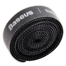 Baseus Taśma rzepowa Baseus organizer kabli przewodów Colourful Circle Velcro Straps 1m Czarny