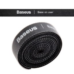 Baseus Taśma rzepowa Baseus organizer kabli przewodów Colourful Circle Velcro Straps 1m Czarny