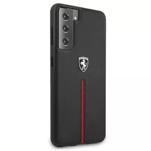 Ferrari Etui na telefon Ferrari Hardcase do Samsung Galaxy S21 Plus czarny/black hardcase Off Track Leather Nylon Stripe Ferrari Etui na telefon Ferrari Hardcase do Samsung Galaxy S21 Plus czarny/black hardcase Off Track Leather Nylon Stripe
