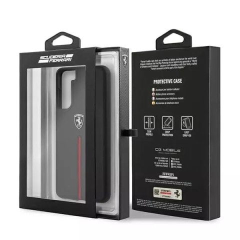 Ferrari Etui na telefon Ferrari Hardcase do Samsung Galaxy S21 Plus czarny/black hardcase Off Track Leather Nylon Stripe Ferrari Etui na telefon Ferrari Hardcase do Samsung Galaxy S21 Plus czarny/black hardcase Off Track Leather Nylon Stripe