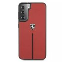 Ferrari Etui na telefon Ferrari Hardcase do Samsung Galaxy S21 Plus czerwony/red hardcase Off Track Leather Nylon Stripe