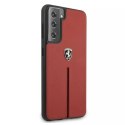 Ferrari Etui na telefon Ferrari Hardcase do Samsung Galaxy S21 Plus czerwony/red hardcase Off Track Leather Nylon Stripe