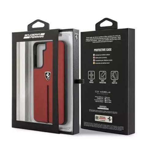 Ferrari Etui na telefon Ferrari Hardcase do Samsung Galaxy S21 Plus czerwony/red hardcase Off Track Leather Nylon Stripe Ferrari Etui na telefon Ferrari Hardcase do Samsung Galaxy S21 Plus czerwony/red hardcase Off Track Leather Nylon Stripe