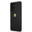 Ferrari Etui na telefon Ferrari Hardcase do Samsung Galaxy S21 Ultra czarny/black hardcase On Track Perforated