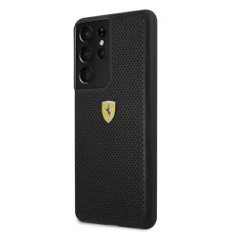 Ferrari Etui na telefon Ferrari Hardcase do Samsung Galaxy S21 Ultra czarny/black hardcase On Track Perforated