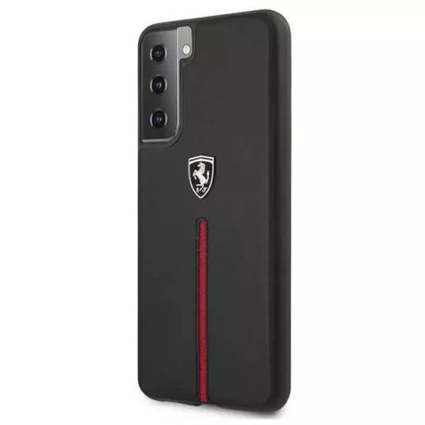 Ferrari Etui na telefon Ferrari Hardcase do Samsung Galaxy S21 czarny/black hardcase Off Track Leather Nylon Stripe Ferrari Etui na telefon Ferrari Hardcase do Samsung Galaxy S21 czarny/black hardcase Off Track Leather Nylon Stripe
