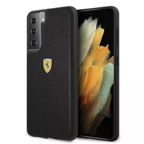 Ferrari Etui na telefon Ferrari Hardcase do Samsung Galaxy S21 czarny/black hardcase On Track Perforated Ferrari Etui na telefon Ferrari Hardcase do Samsung Galaxy S21 czarny/black hardcase On Track Perforated