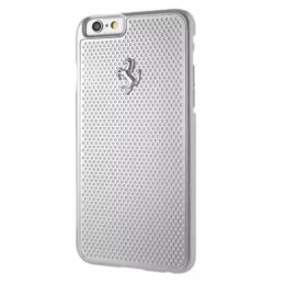 Ferrari Etui na telefon Ferrari Hardcase iPhone 6/6S perforated aluminium srebrny/silver