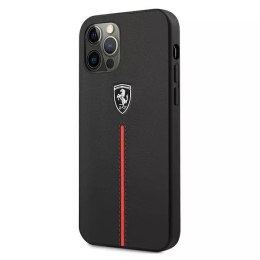 Ferrari Etui na telefon Ferrari iPhone 12 Pro Max czarny/black hardcase Off Track Leather Nylon Stripe